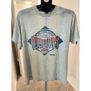 Vintage 1992 Cleveland Indians MLB Baseball Logo Graphic Tee by TRENCH Size XL